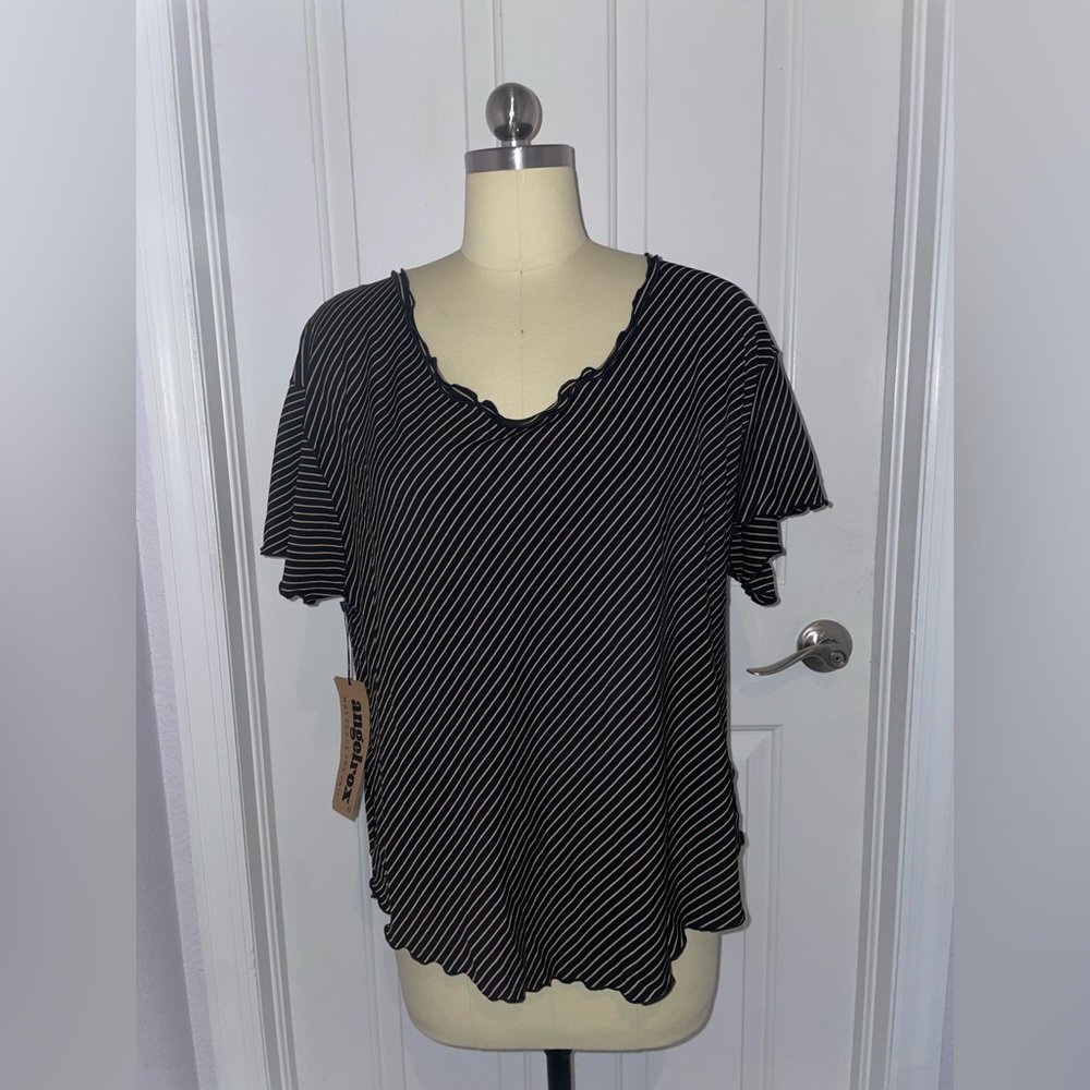 Angelrox Sweet T Top Black/Brown Stripe